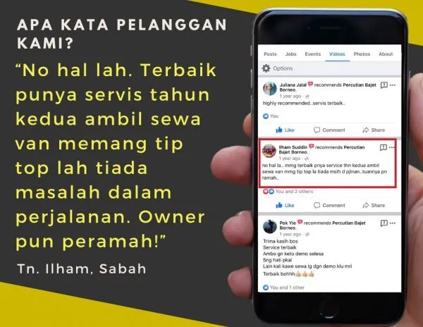Testimoni pelanggan sewa kereta LTS #5