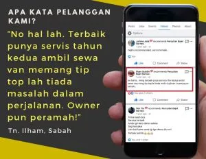 Testimoni pelanggan sewa kereta LTS #4