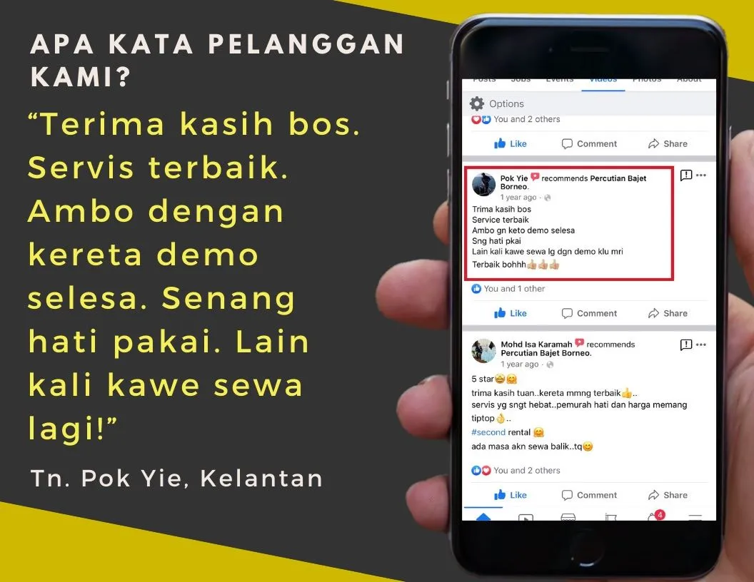 Testimoni pelanggan sewa kereta LTS #9