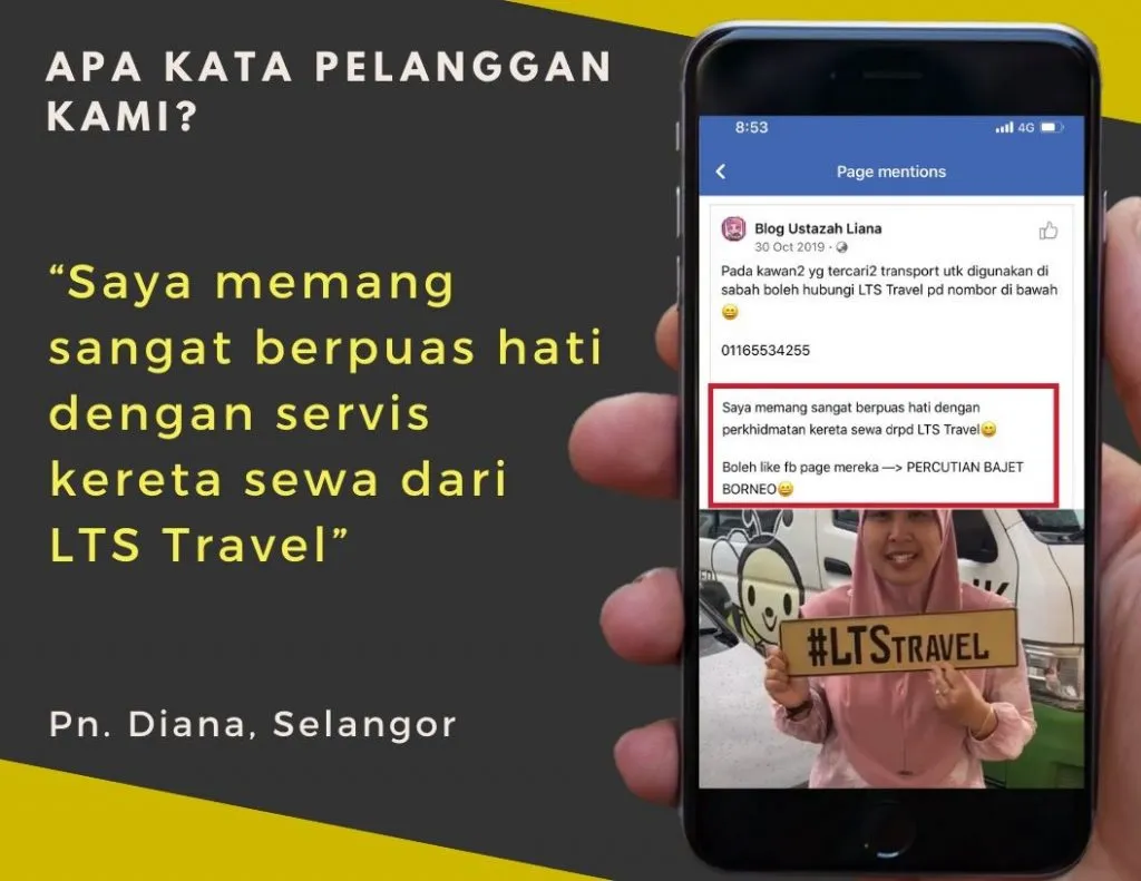 Testimoni pelanggan sewa kereta LTS #2