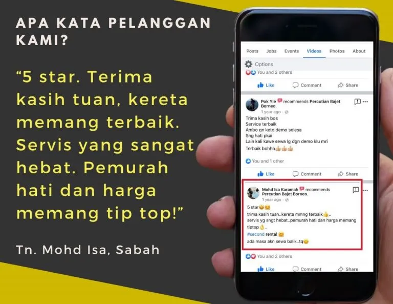 Testimoni pelanggan sewa kereta LTS #9